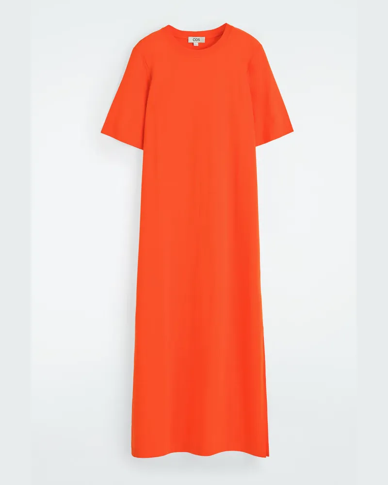 COS T-Shirt-Kleid Aus Baumwolle In Midilänge Orange