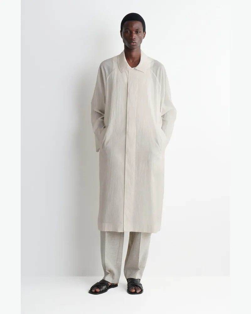 COS Technischer Trenchcoat Aus Durchscheinendem Nylon Weiß