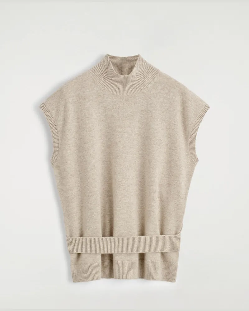 COS Wollpullunder Mit Gürtel Und Kragen Beige