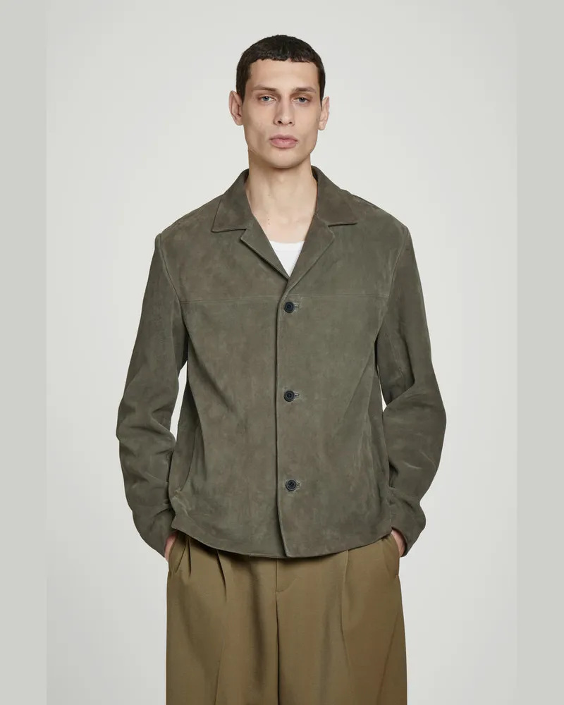 COS Einreihige Jacke Aus Veloursleder Braun