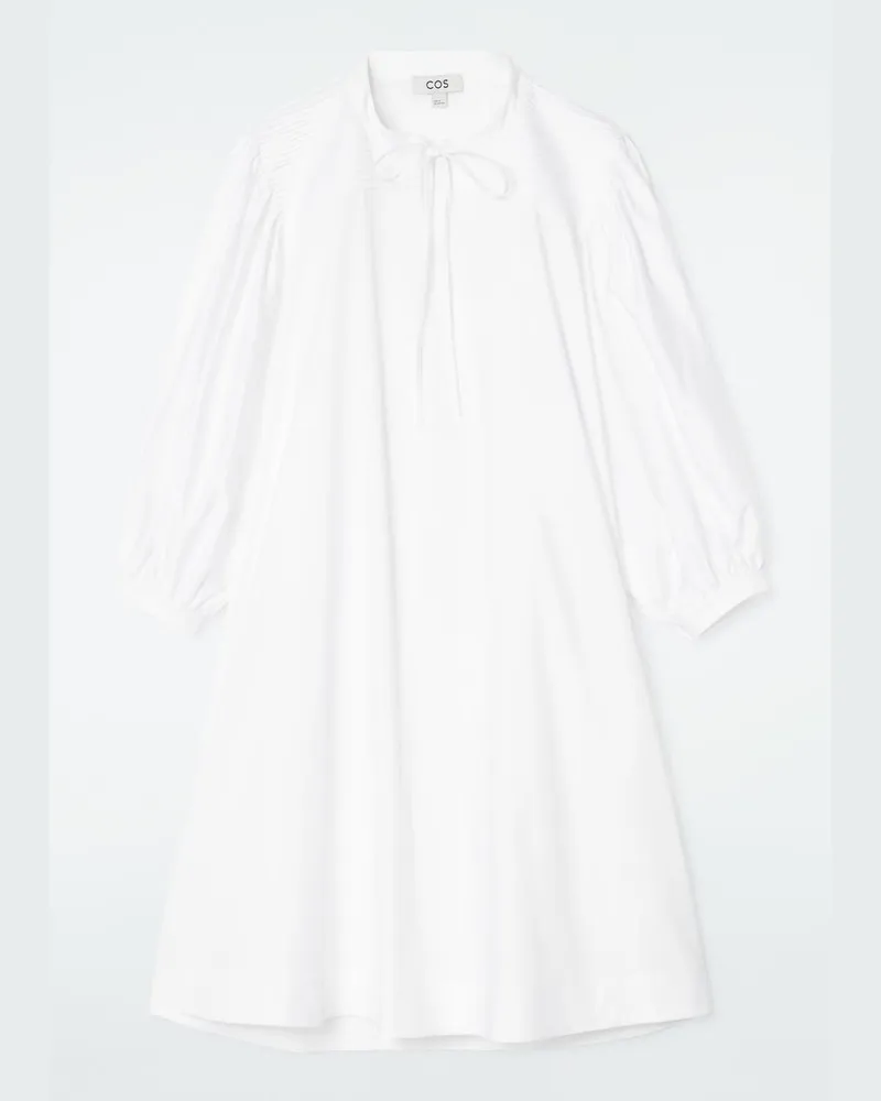 COS Minikleid Mit Plisseefalten Und Bindedetail Weiß