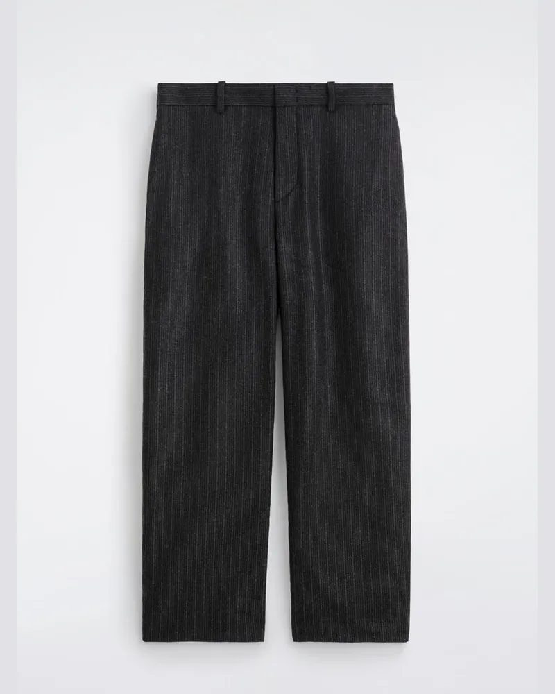 COS Lockere, Schmal Zulaufende Wollhose Mit Streifen Grau