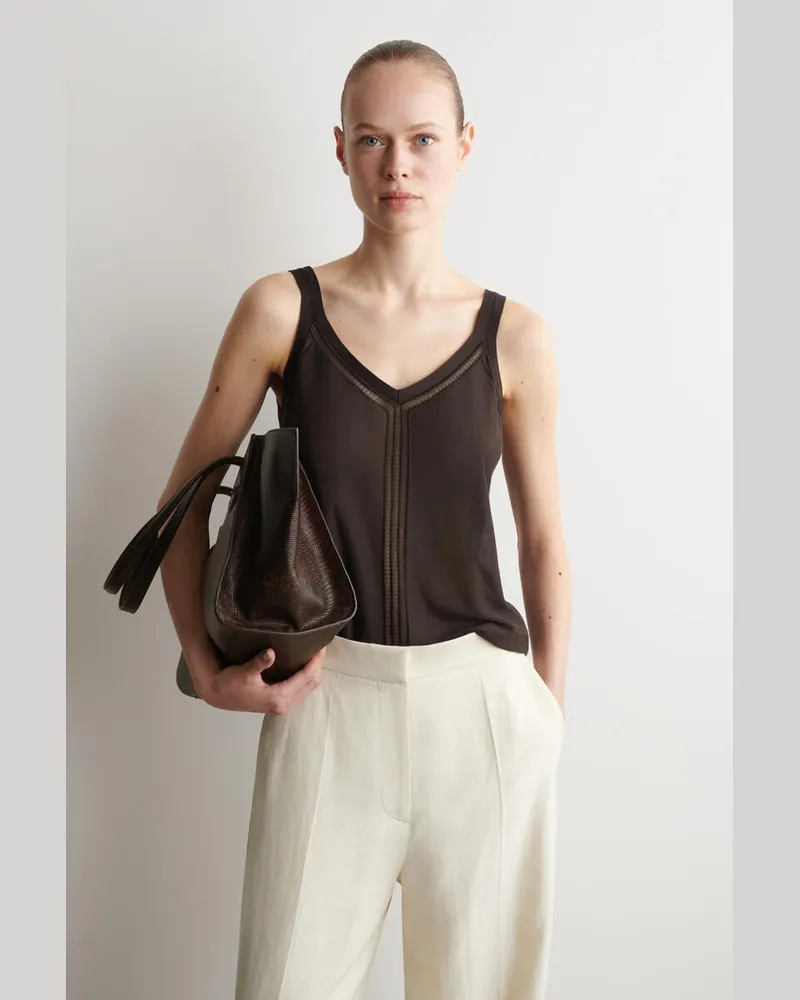 COS Tanktop Mit Lochstrickmuster Braun