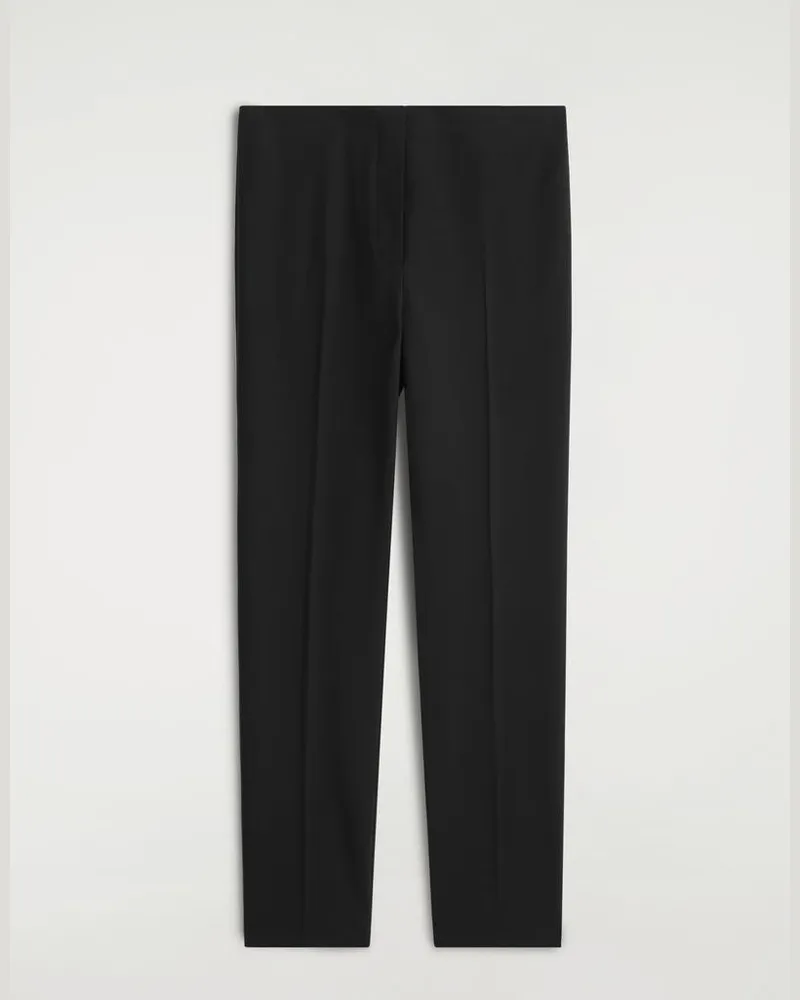 COS Schmal Geschnittene Hose Aus Woll-Mix Schwarz