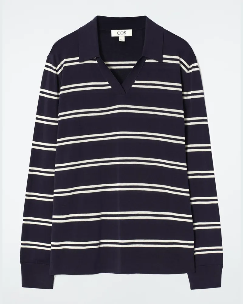 COS Poloshirt Aus Seidenstrick Blau