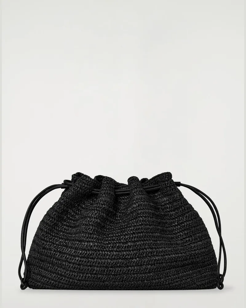 COS Cavatelli Clutch - Stroh Schwarz