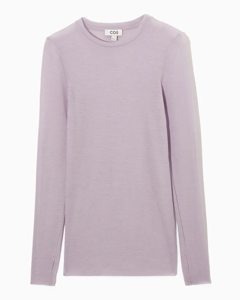 COS Oberteil Aus Merinowolle Mit Rundhalsausschnitt Lila