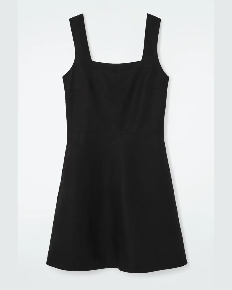 COS Mini-Schürzenkleid Mit Karree-Ausschnitt Schwarz