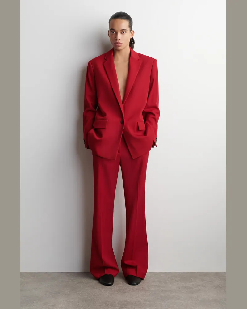 COS Einreihiger Blazer Aus Woll-Mix Rot