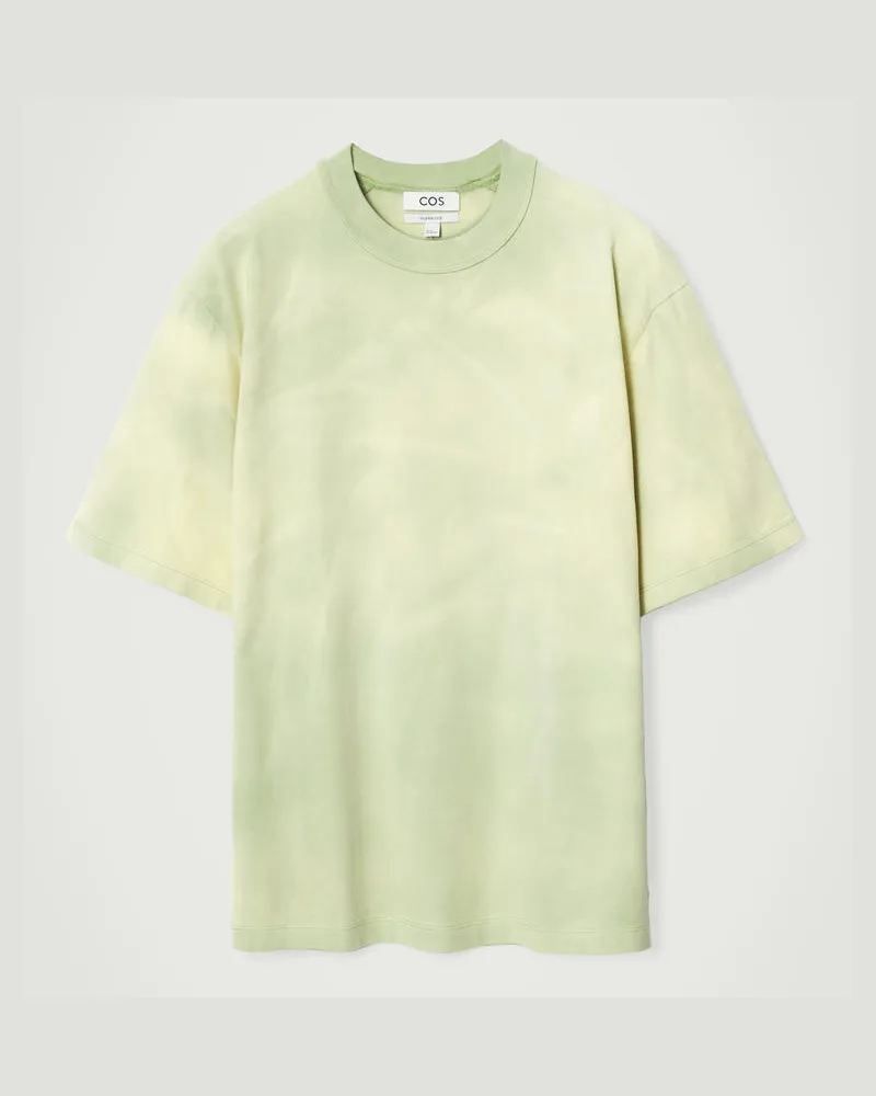COS Oversized-T-Shirt Aus Baumwolle Mit Acid-Waschung Grün