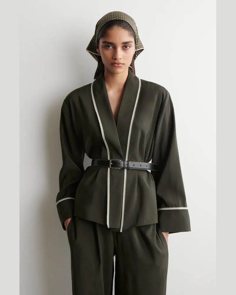 COS Wickeloberteil Mit Gürtel Grün