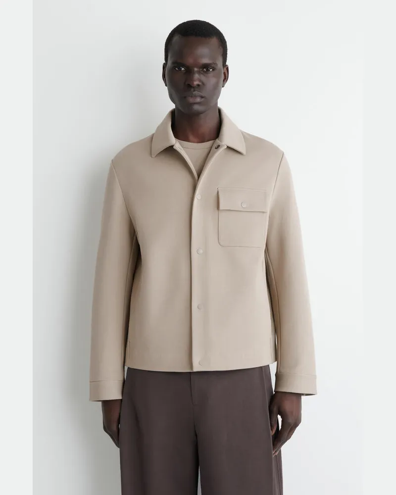 COS Hemdjacke Aus Jersey-Twill Beige
