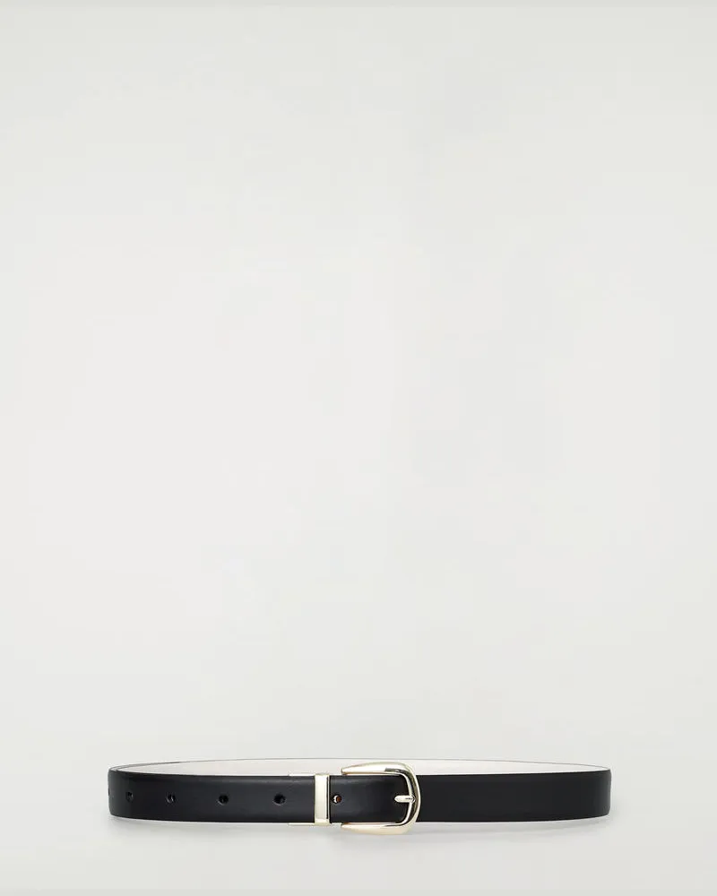 COS Wendbarer Ledergürtel Schwarz