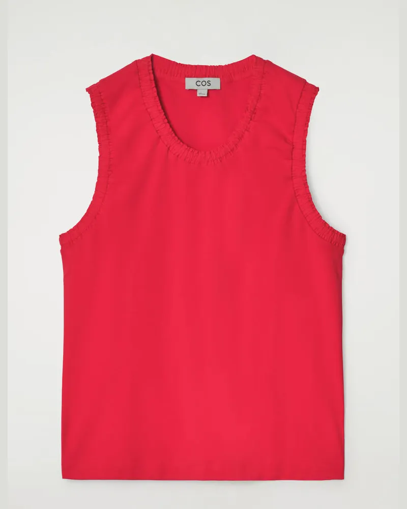 COS Tanktop Aus Baumwolle Mit Raffungen Rot