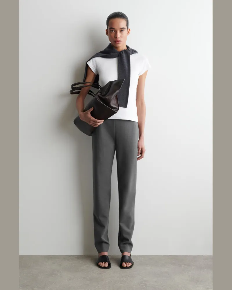 COS Schmal Geschnittene Hose Mit Geradem Bein Grau