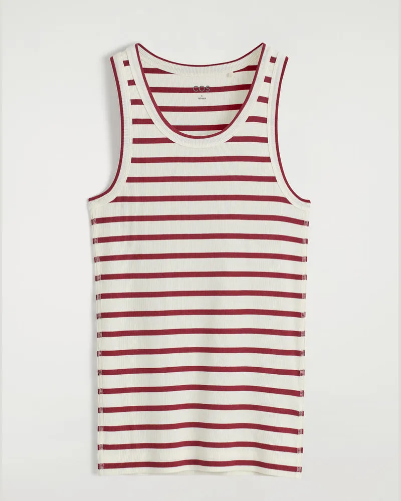 COS Geripptes Tanktop Weiß