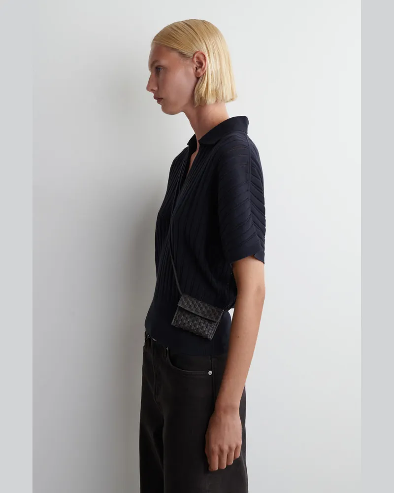 COS Kartenetui Aus Geflochtenem Leder Braun