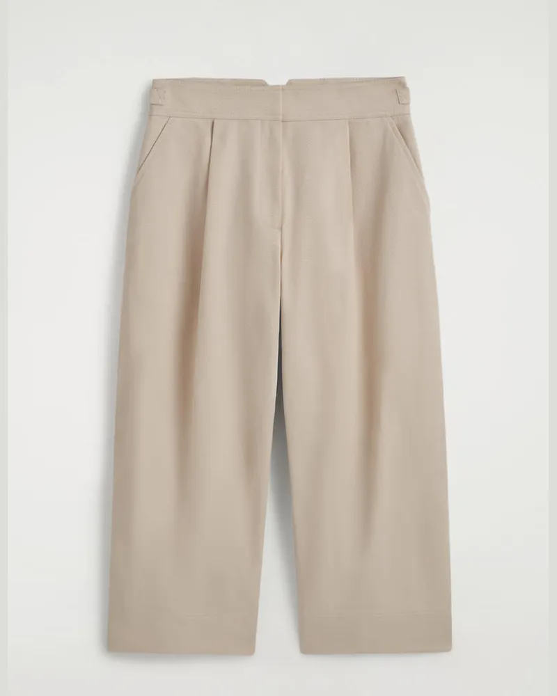 COS Verkürzte Ballonhose Aus Baumwolle Beige