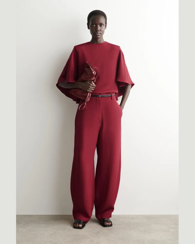 COS Tulpenhose Aus Seide Rot