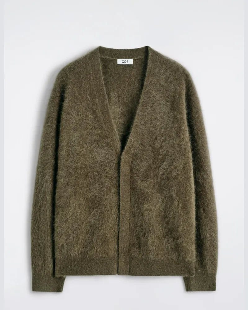 COS Strickjacke Aus Gebürstetem Kaschmir Braun