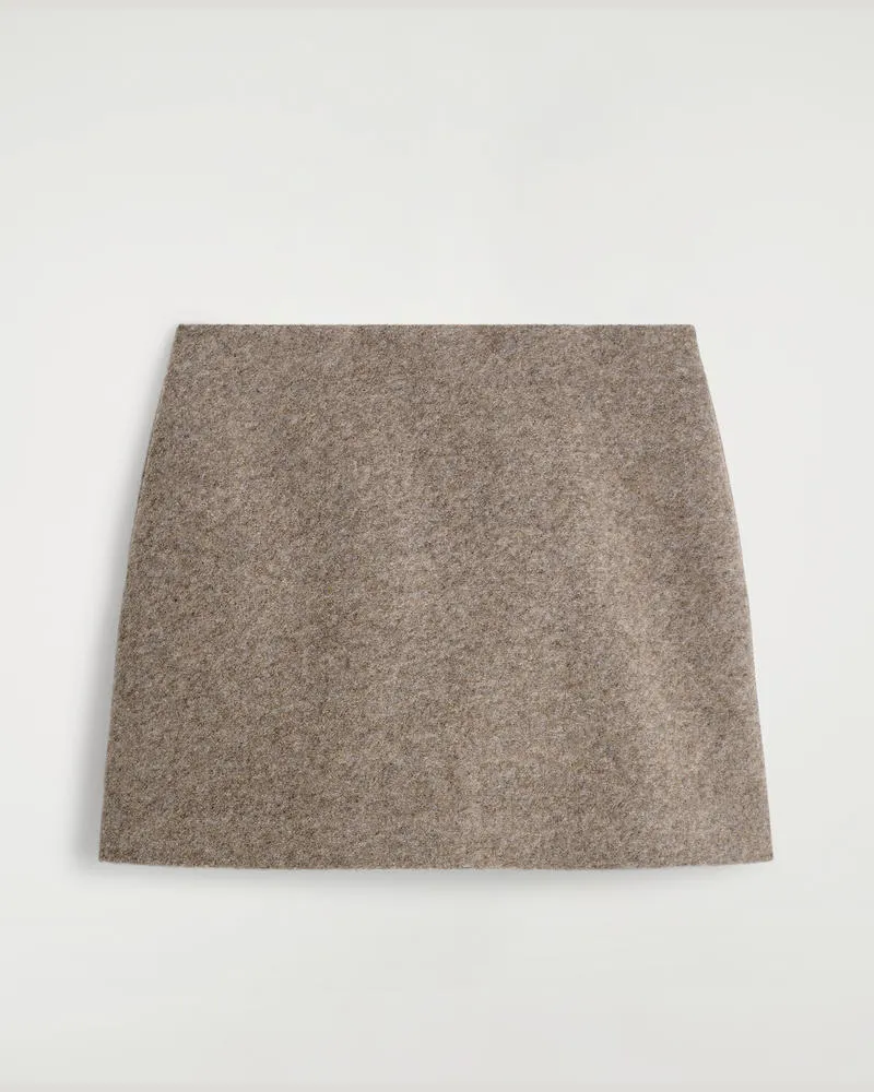 COS Minirock Aus Gekochtem Woll-Mix Beige