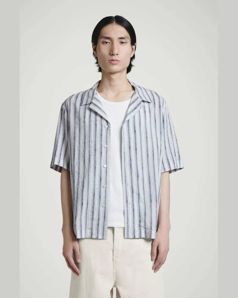 COS Gestreiftes Freizeithemd Braun