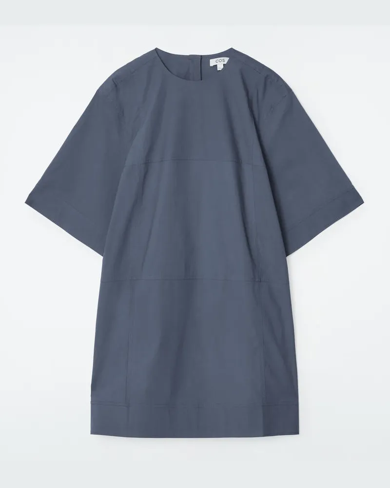 COS Oversized-T-Shirt-Kleid Aus Popeline Blau