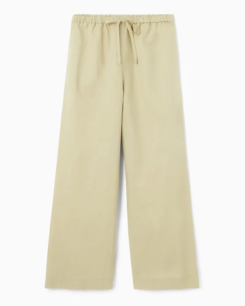 COS Hose Aus Leinen Mit Weitem Bein Und Kordelzugbund Beige