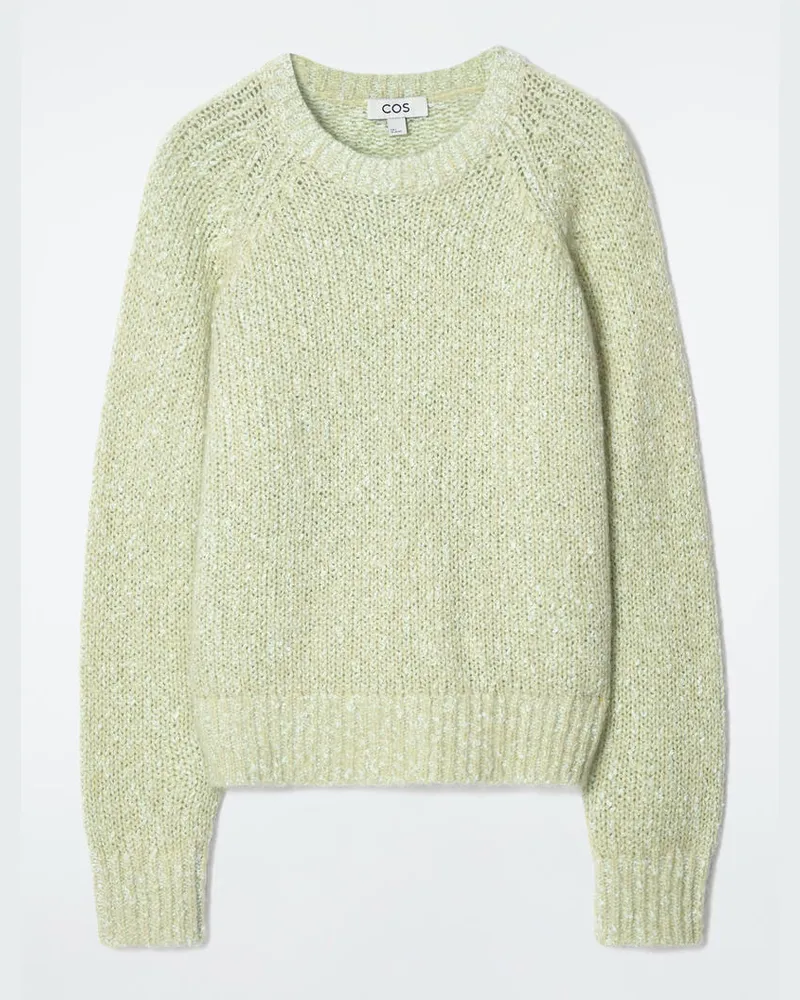 COS Gesprenkelter Pullover Aus Mohair-Mix Grün