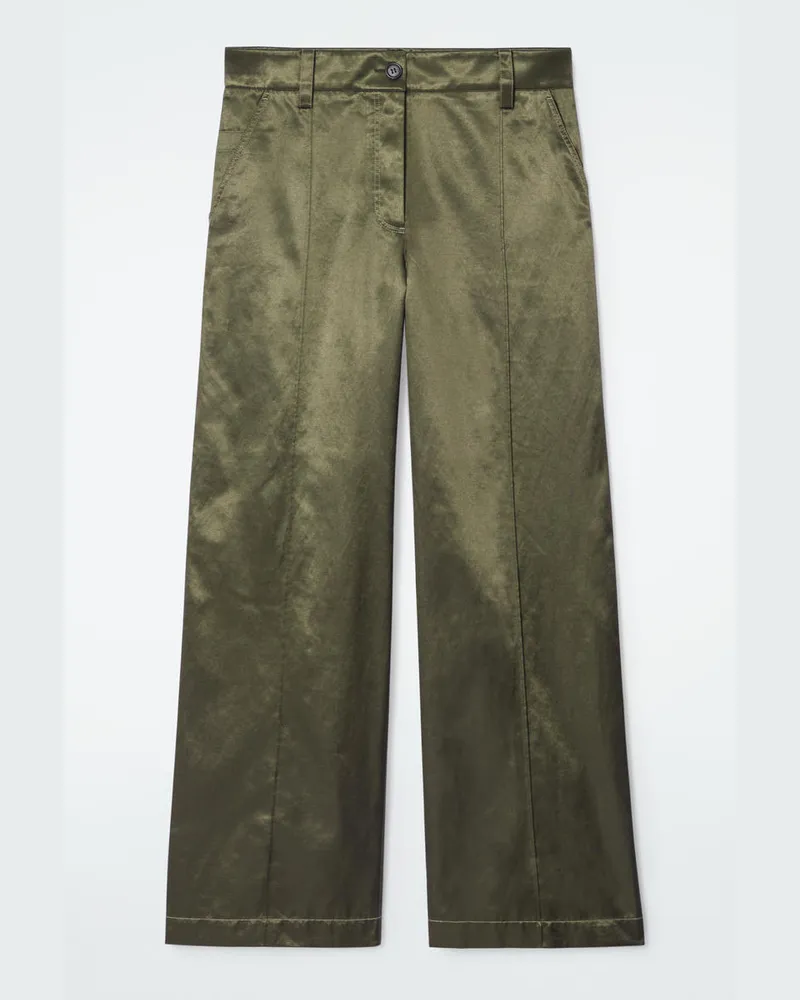 COS Utility-Hose Aus Satin Mit Biesen Grün