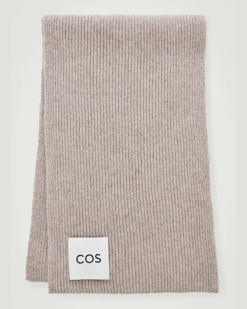 COS Gerippter Schal Aus Wolle-Kaschmir-Mix Beige