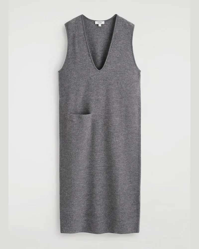 COS Midikleid Aus Gekochter Wolle Grau
