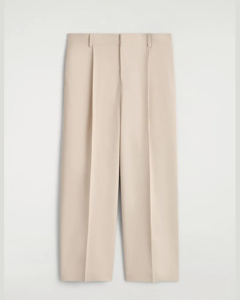 COS Hose Mit Weitem Bein Und Bügelfalten Beige