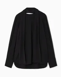 COS Bluse Mit Bindebändern Und Cape-Detail Schwarz