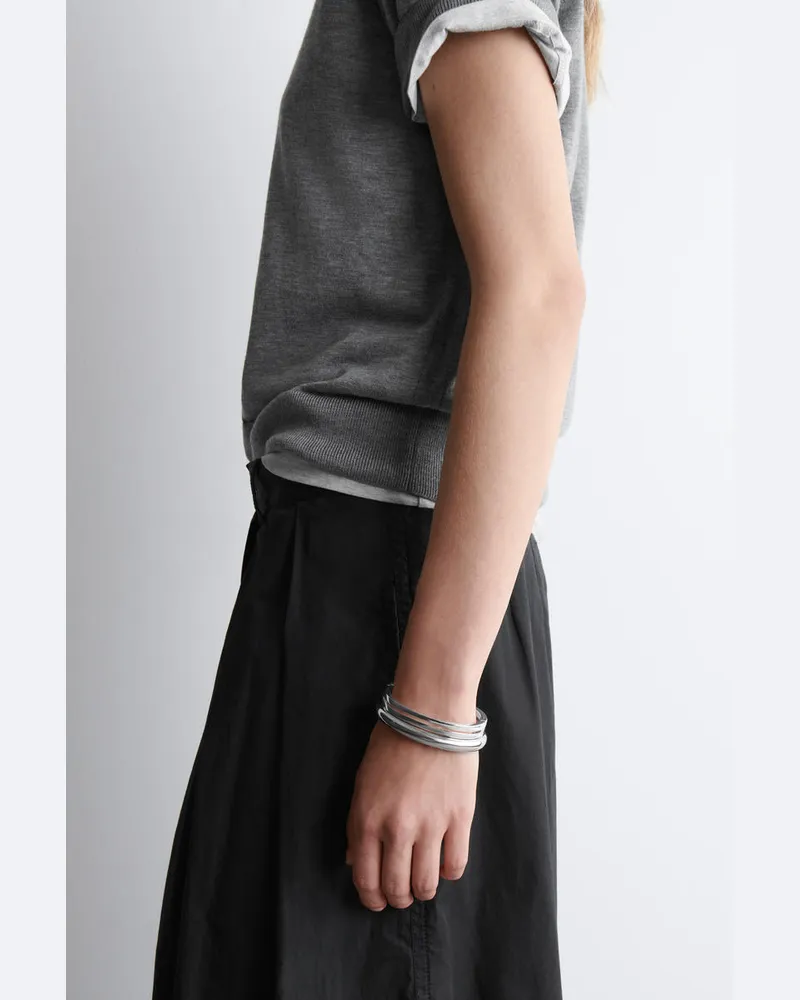 COS Ovale Armspange Silberfarben