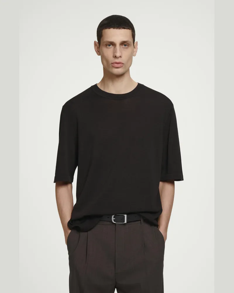 COS Strick-T-Shirt Aus Woll-Seiden-Mix Braun