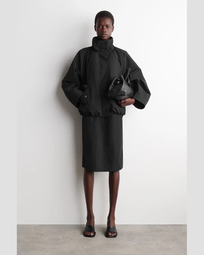 COS Bleistiftrock Mit Raffungen Schwarz