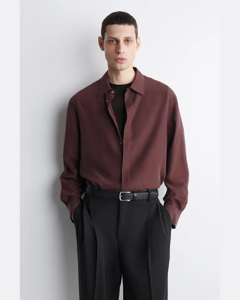 COS Elegantes Seidenhemd Braun