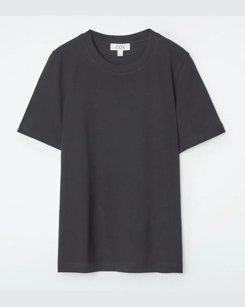 COS Alltags-T-Shirt Mit Normaler Passform Schwarz