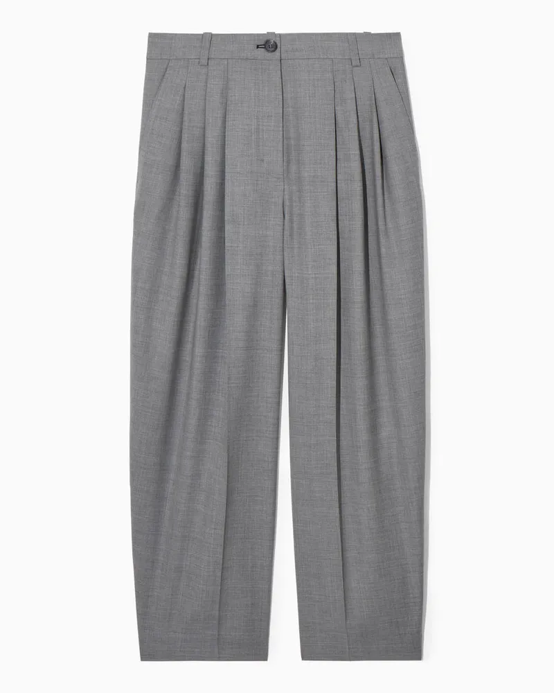 COS Wollhose Mit Barrel-Bein Und Normaler Passform Grau