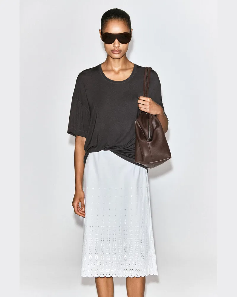 COS T-Shirt Aus Modal Mit Tiefem Ausschnitt Braun