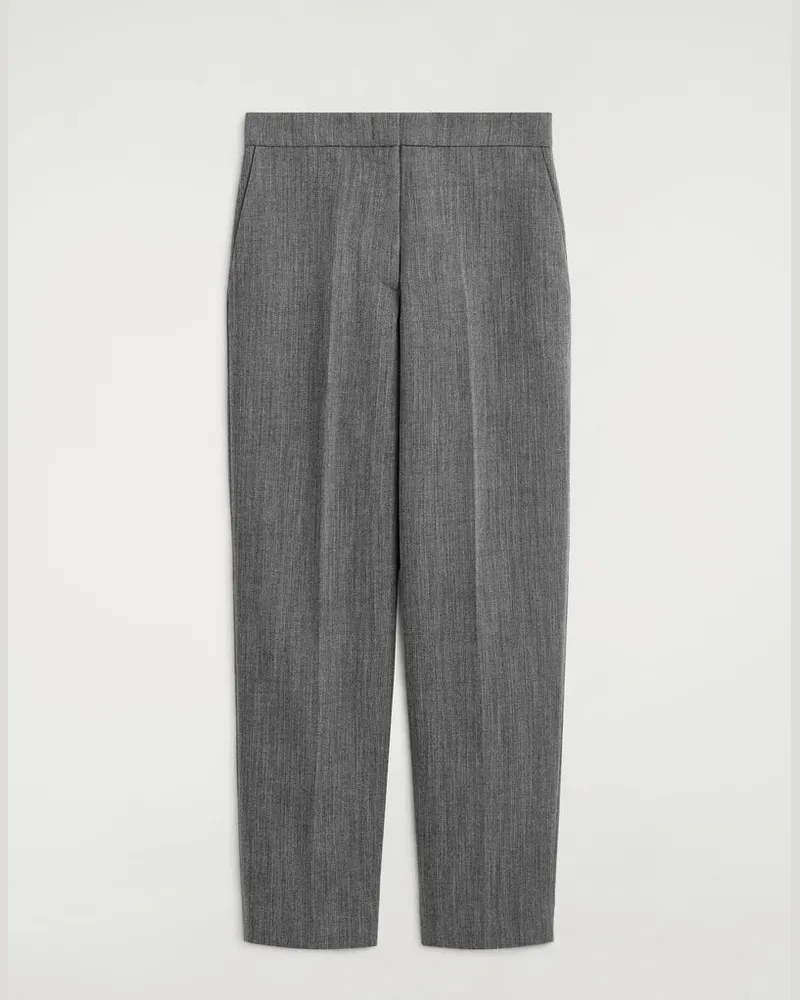 COS Elegante Hose Aus Wolle Mit Geradem Bein Grau