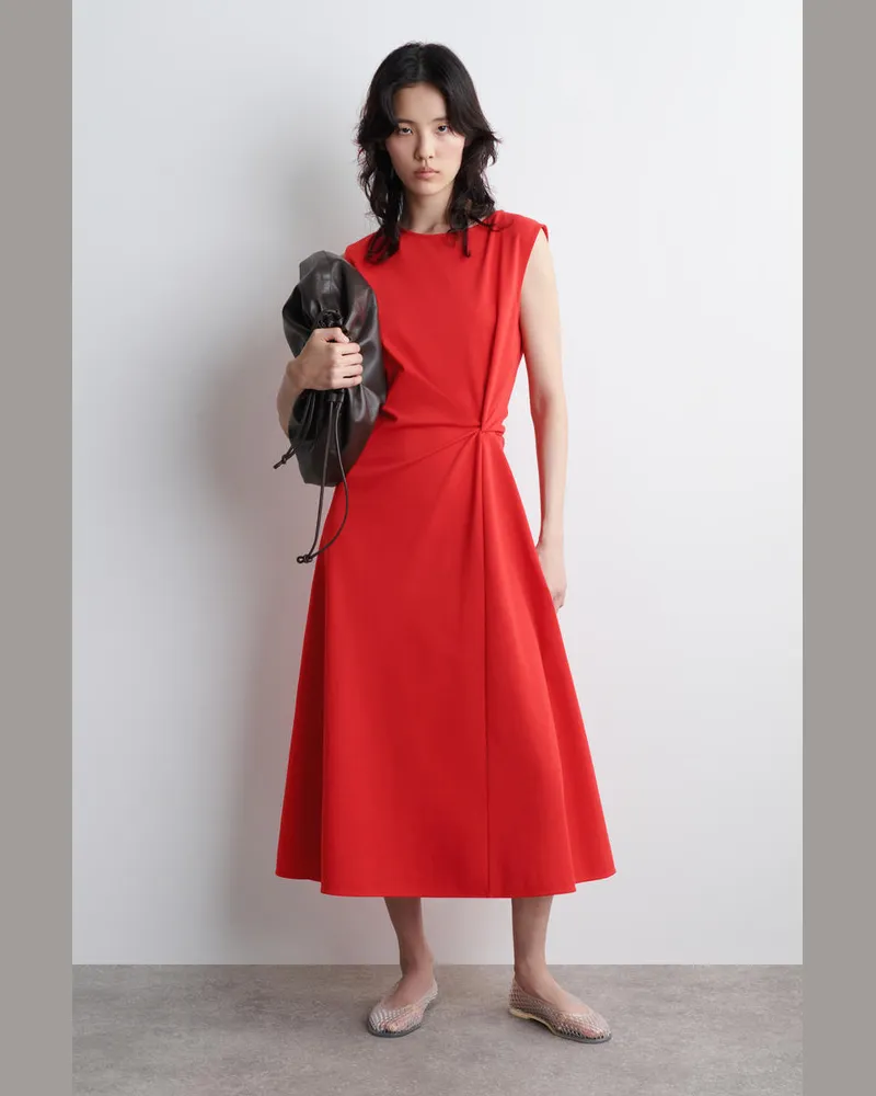 COS Midikleid Mit Twist-Detail Rot