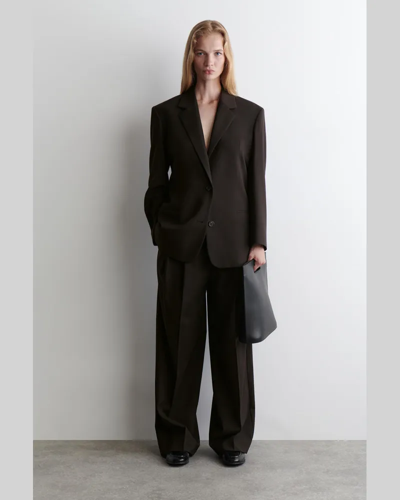 COS Lockere Hose Aus Twill Mit Weitem Bein Braun