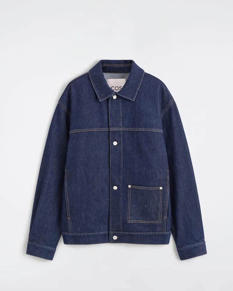 COS Hemdjacke Aus Denim Blau