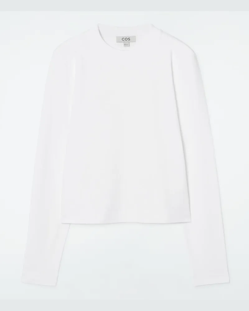 COS Schlichtes Langarmshirt Mit Normaler Passform Weiß