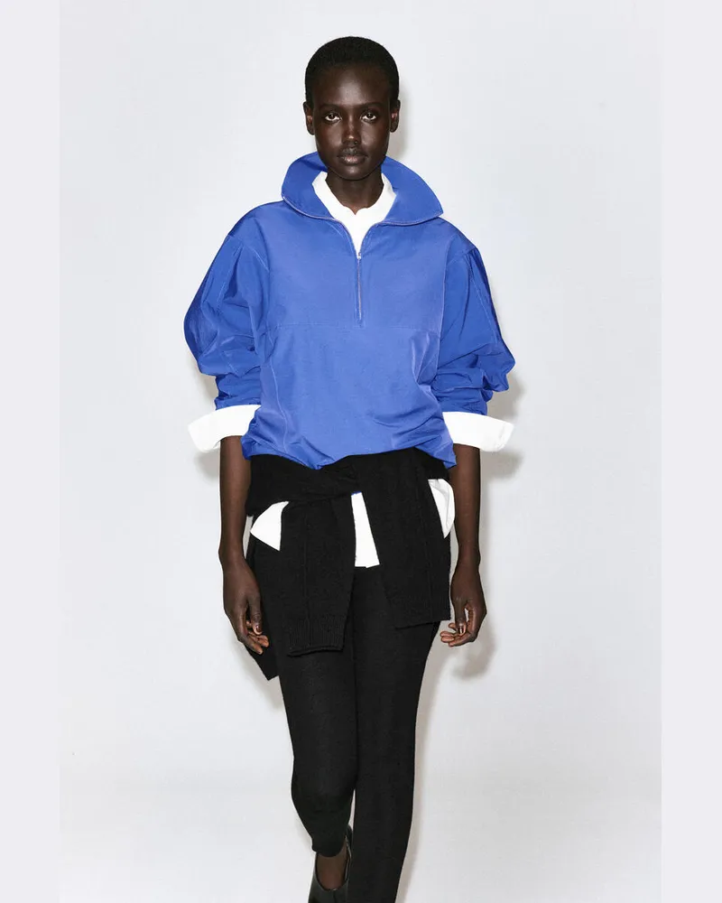 COS Blousonhemd Mit Reissverschluss Blau