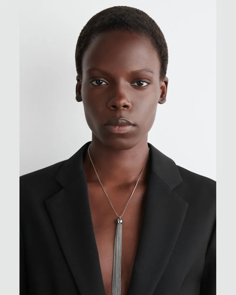COS Tasselled Pendant Necklace Silberfarben