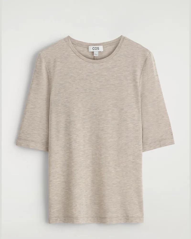 COS Leichtes, Schmal Geschnittenes T-Shirt Weiß