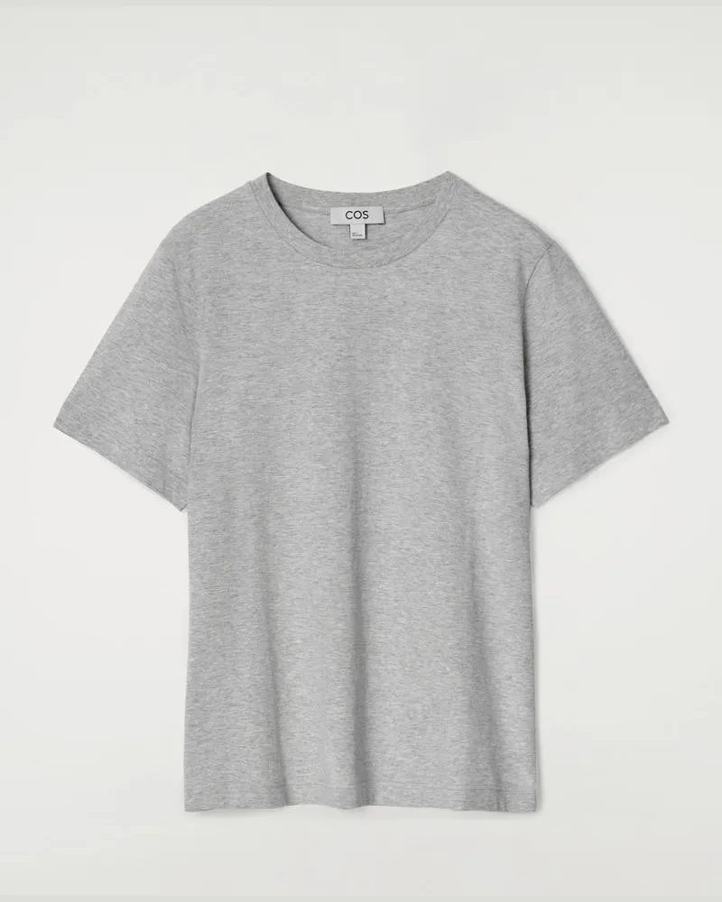 COS T-Shirt Aus Baumwolle Mit Rundhalsausschnitt Grau
